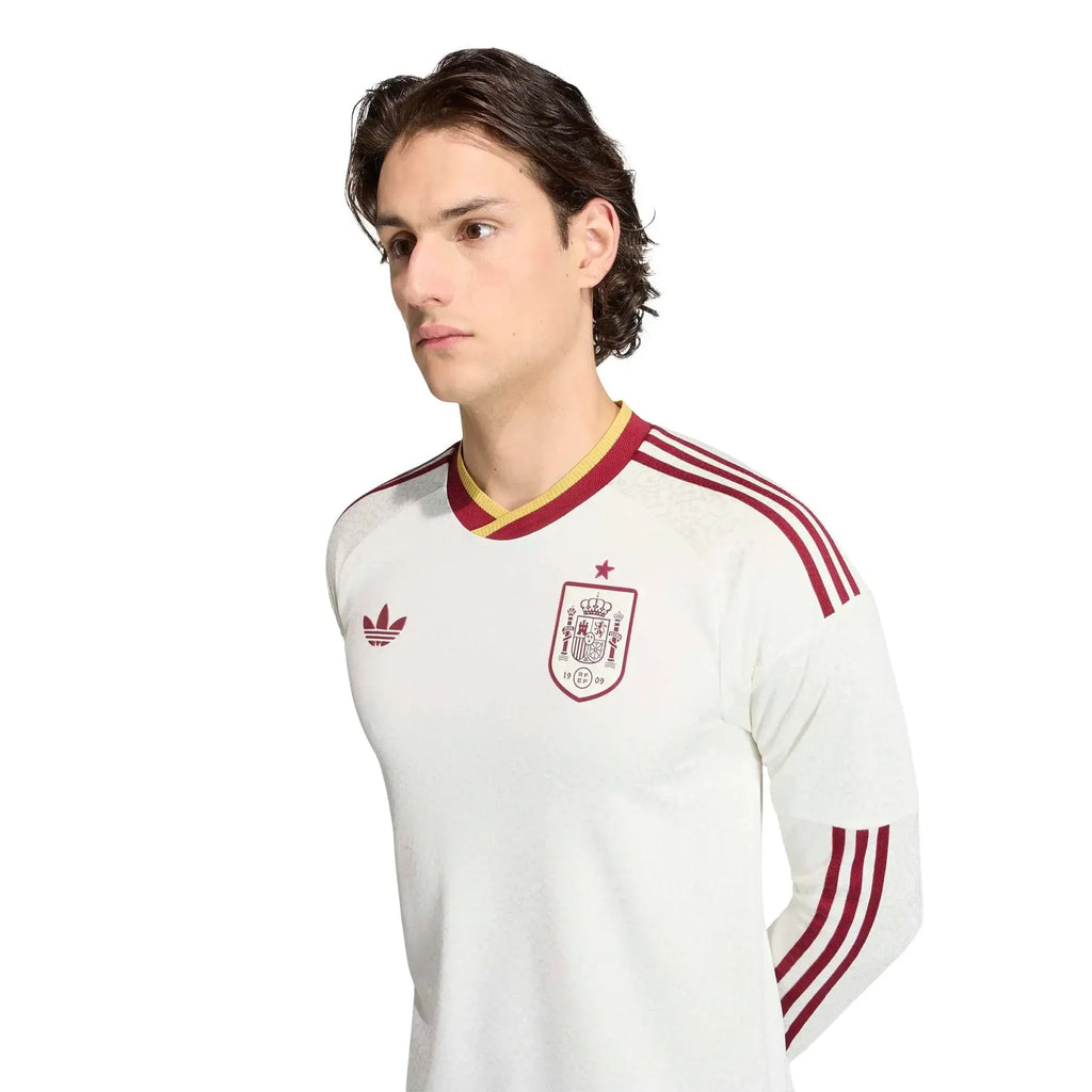 adidas 2026 Spain Men's Authentic Away Long-Sleeve Soccer Jersey