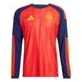 adidas 2026 Spain Men's Authentic Home Long-Sleeve Soccer Jersey