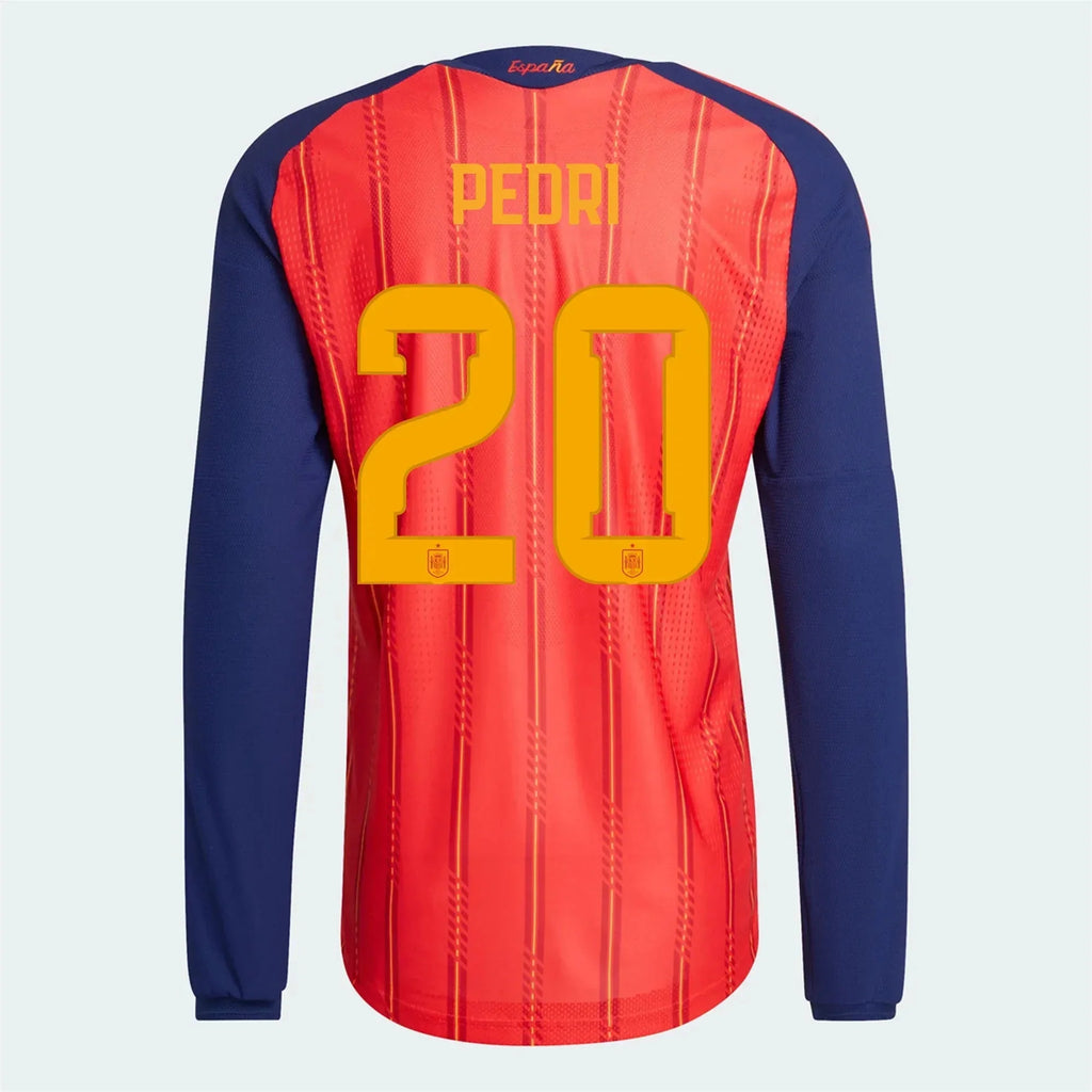 adidas 2026 Spain Men's Authentic Home Long-Sleeve Soccer Jersey
