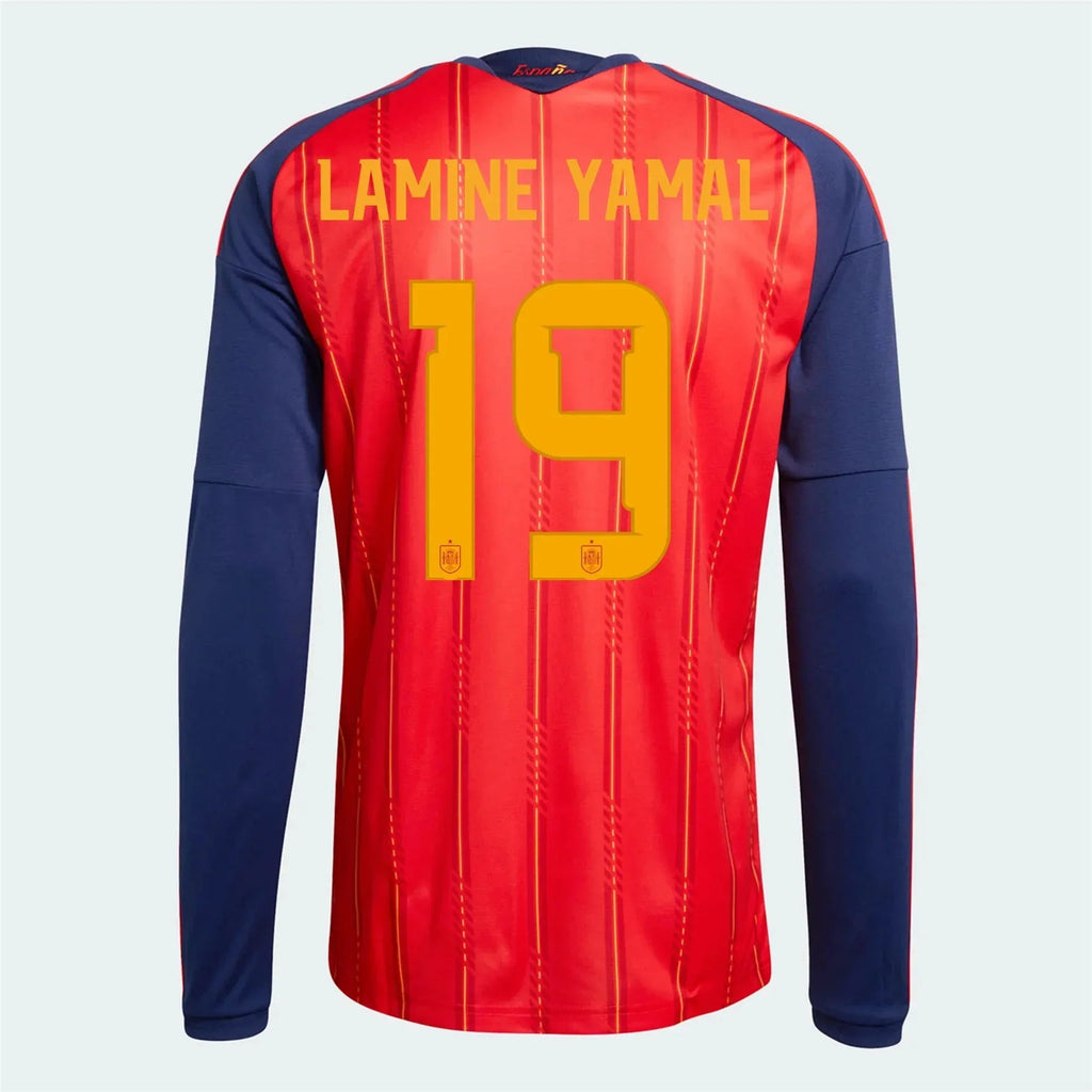 adidas 2026 Spain Men's Stadium Home Long-Sleeve Soccer Jersey