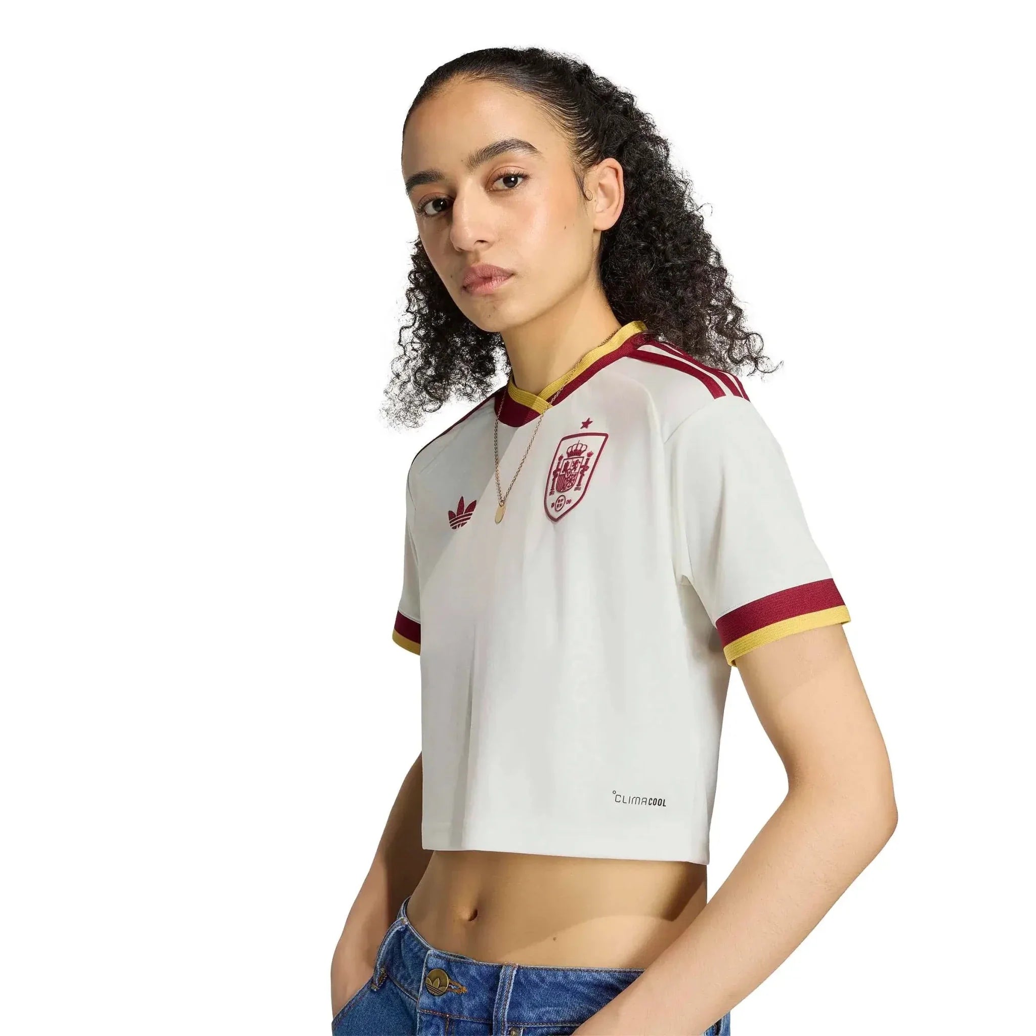adidas 2026 Spain Women's Stadium Away Cropped Soccer Jersey