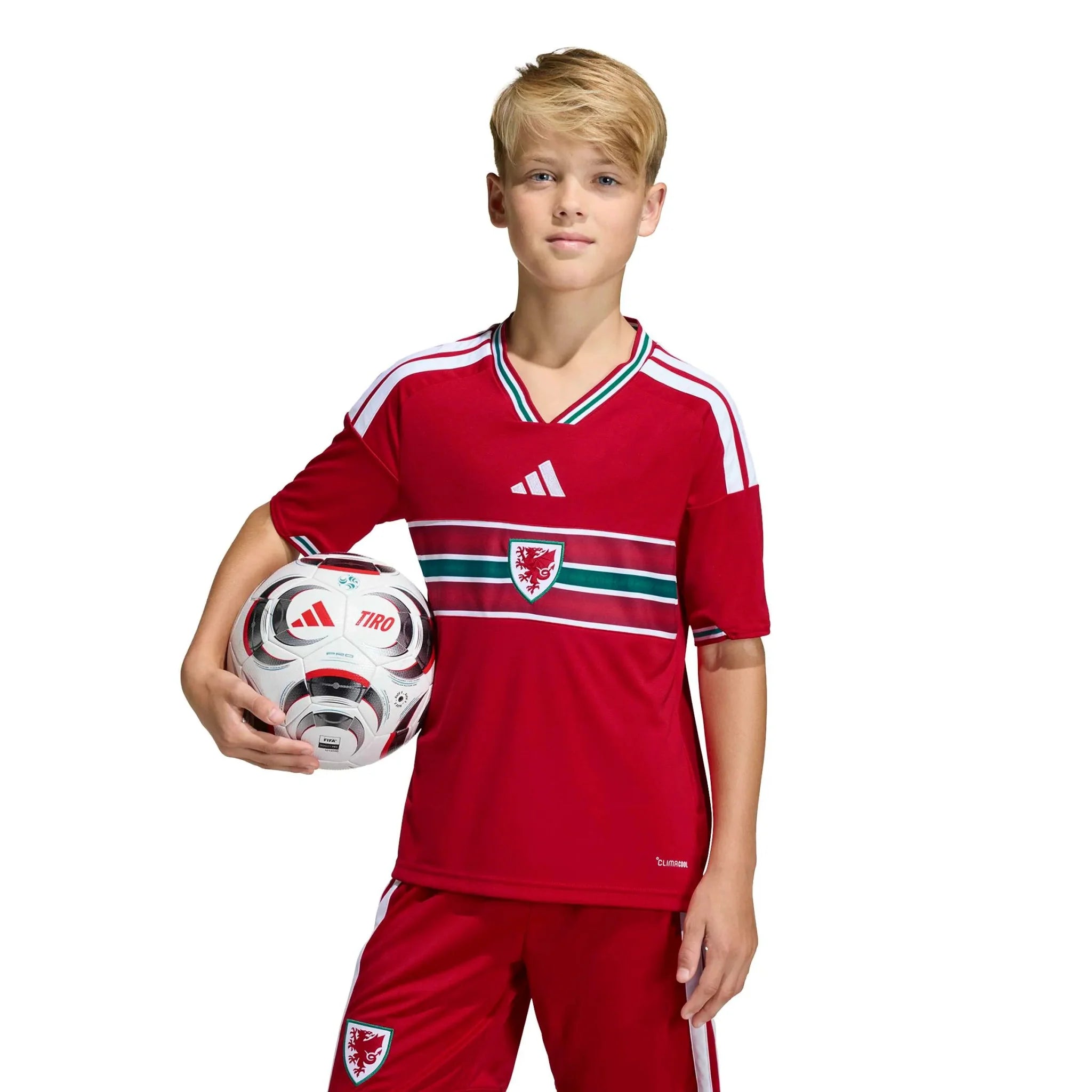 adidas 2026 Wales Youth Stadium Home Soccer Jersey