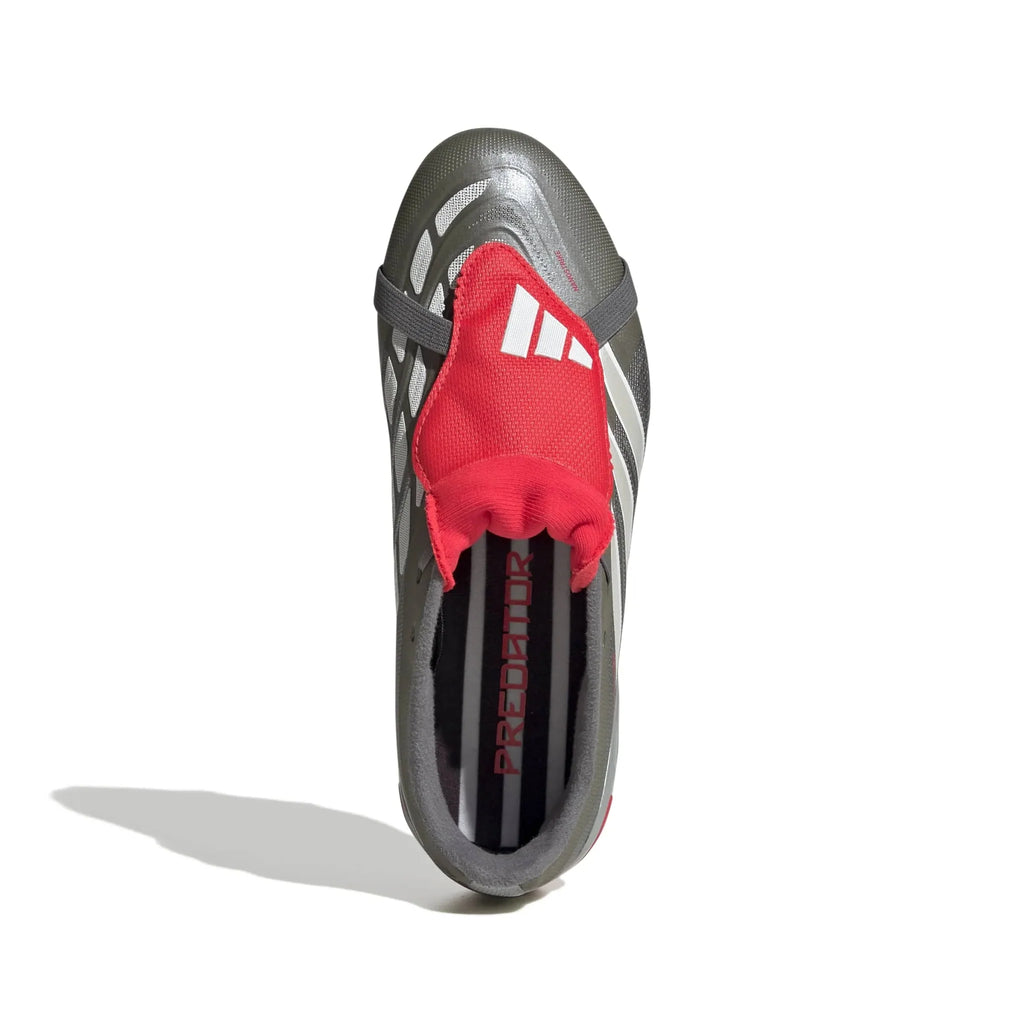adidas Junior Predator League Fold-Over Tongue Firm Ground Soccer Cleats - Finishers Steel Pack (SP26)