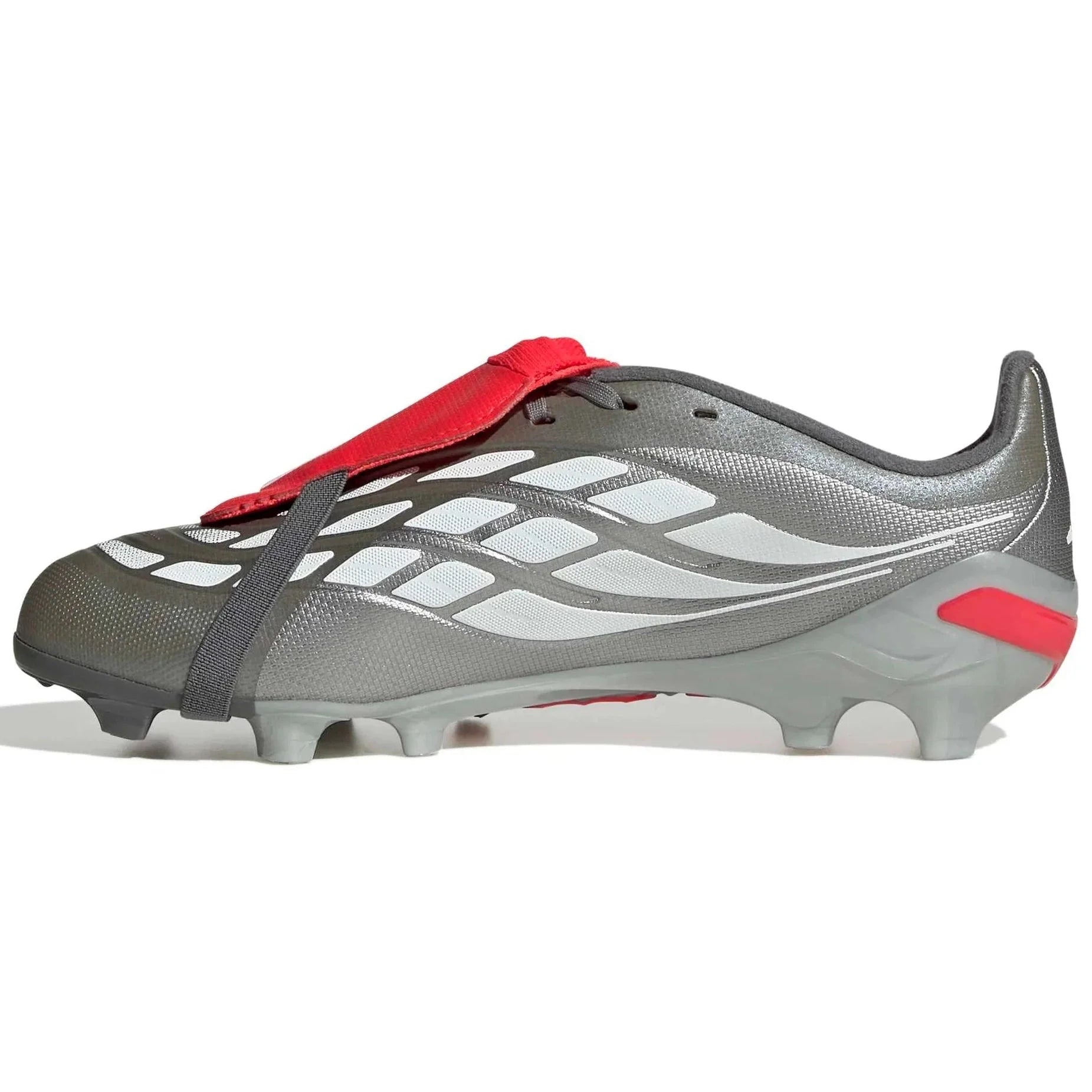 adidas Junior Predator League Fold-Over Tongue Firm Ground Soccer Cleats - Finishers Steel Pack (SP26)