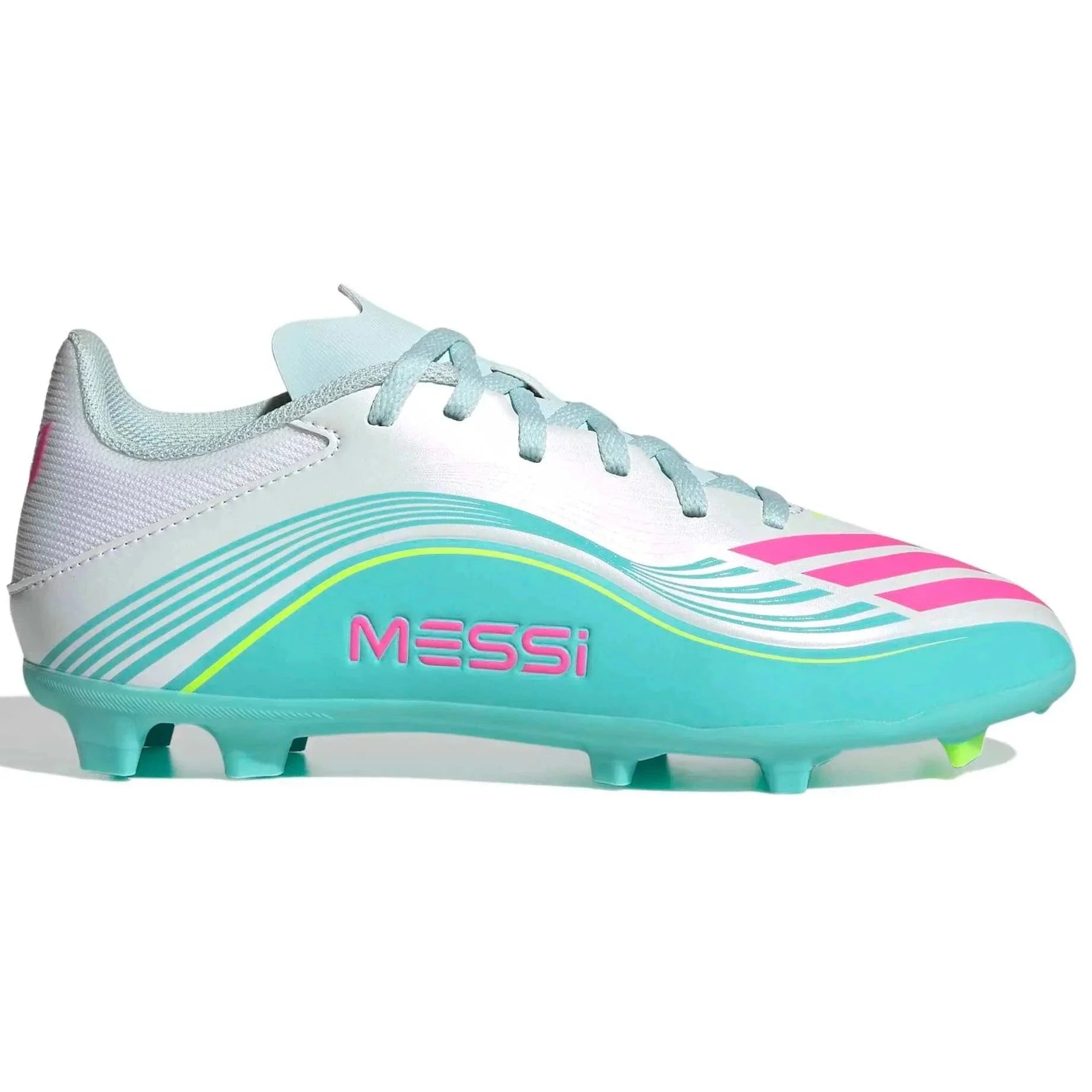 adidas Junior F50 Messi League Firm/Multi Ground Soccer Cleats - Messi Aurora Radiante Pack (SP26)