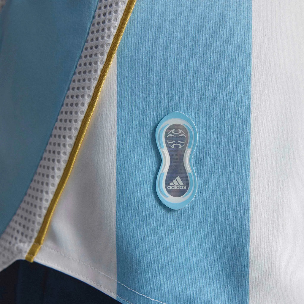 adidas 2006 Argentina Men's Retro Stadium Home Messi #19 Soccer Jersey