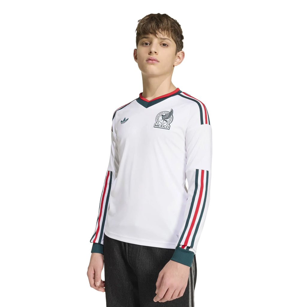adidas 2026 Mexico Youth Stadium Away Long-Sleeve Soccer Jersey