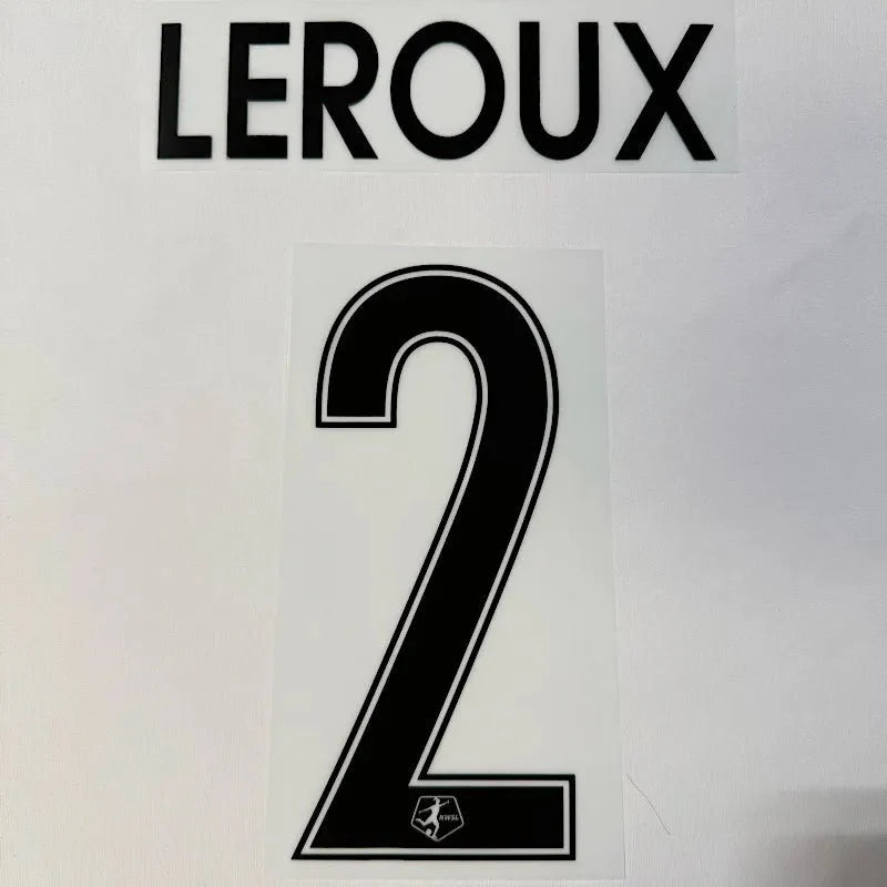 Angel City 2023- Away Leroux #2 Jersey Name Set