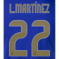 Argentina 2024/25 Away L. Martinez #22 Jersey Name Set