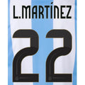 Argentina 2024/25 Home L Martinez #22 Jersey Name Set