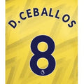 Arsenal 2019/20 Away D. Ceballos #8 Jersey Name Set