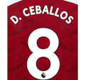 Arsenal 2019/22 Home D. Ceballos #8 Jersey Name Set
