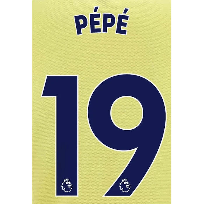 Arsenal 2021/22 Away Pepe #19 Jersey Name Set-Navy
