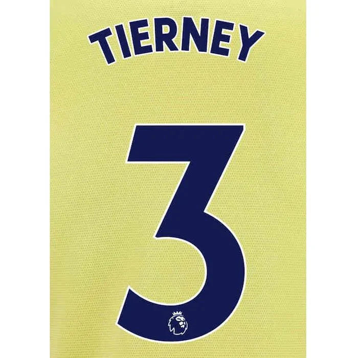Arsenal 2021/22 Away Tierney #3 Jersey Name Set-Navy