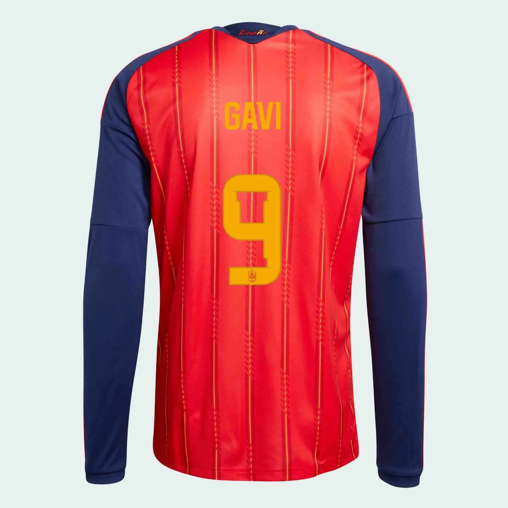 adidas 2026 Spain Men's Authentic Home Long-Sleeve Soccer Jersey