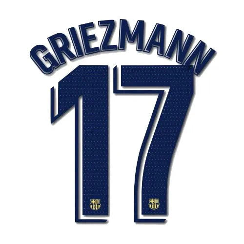 Barcelona 2019/20 Away Griezmann #17 Jersey Name Set