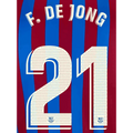 Barcelona 2021/22 Home F. De Jong #21 Jersey Name Set
