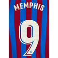 Barcelona 2021/22 Home Memphis #9 Jersey Name Set