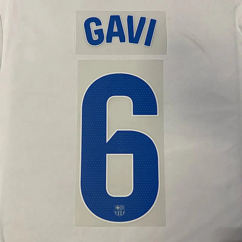 Barcelona 2023/24 Away Gavi #6 Jersey Name Set