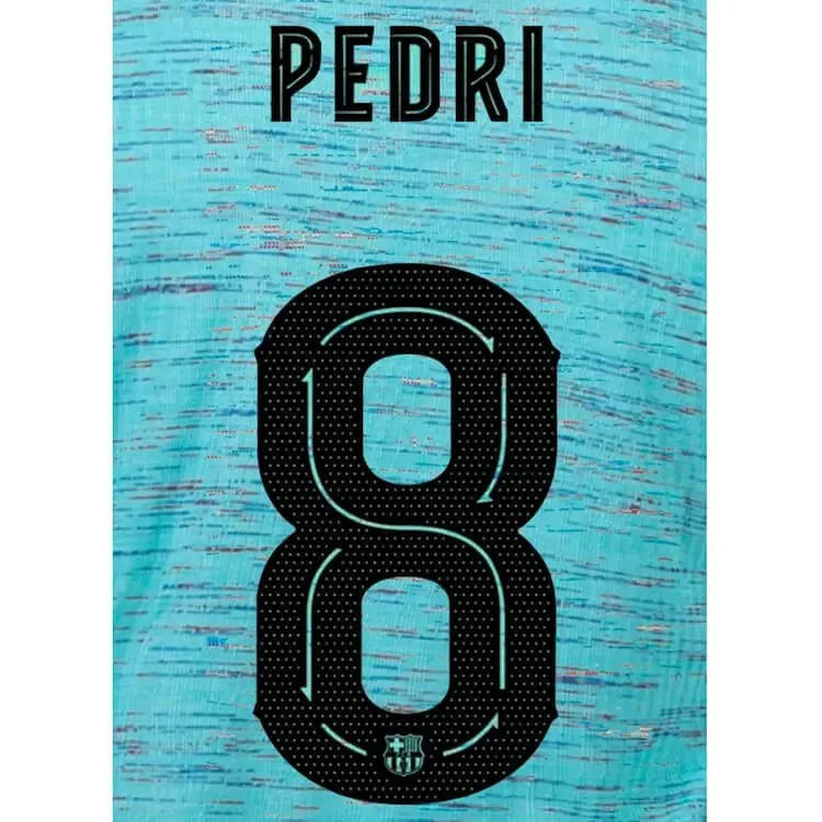 Barcelona 2023/24 Third Pedri #8 Jersey Name Set (CL Version)