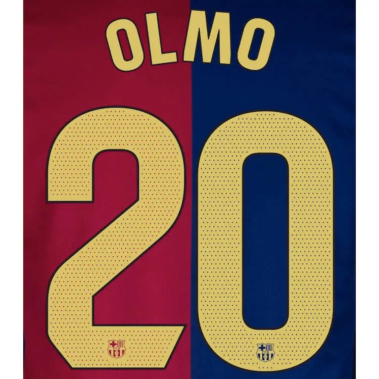 Barcelona 2024/25 Home OLMO #20 Official Name Set