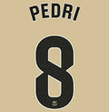 Barcelona 2025/26 Away PEDRI #8 Youth Official Name Set
