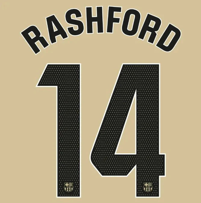 Barcelona 2025/26 Away RASHFORD #14 Youth Official Name Set