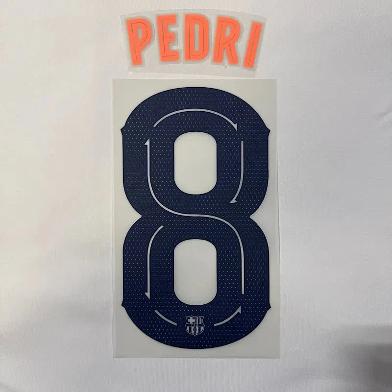 Barcelona 2025/26 Third PEDRI #8 Youth Official Name Set (CL Version)