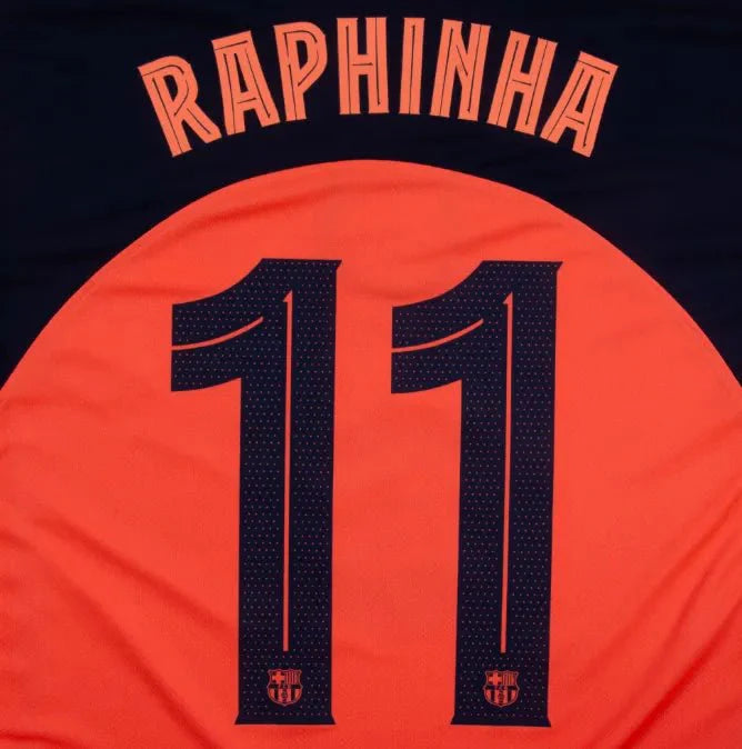 Barcelona 2025/26 Third RAPHINHA #11 Official Name Set (CL Version)