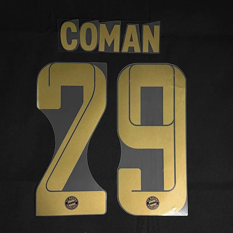 Bayern Munich 2021/22 Away Coman #29 Jersey Name Set
