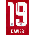 Bayern Munich 2021/22 Home Davies #19 Jersey Name Set