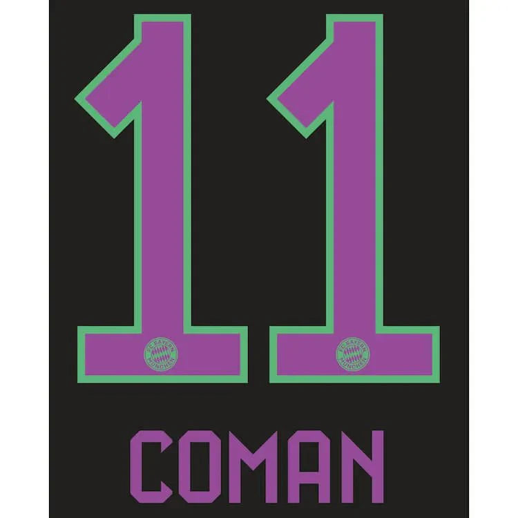 Bayern Munich 2023/24 Away Coman #11 Jersey Name Set