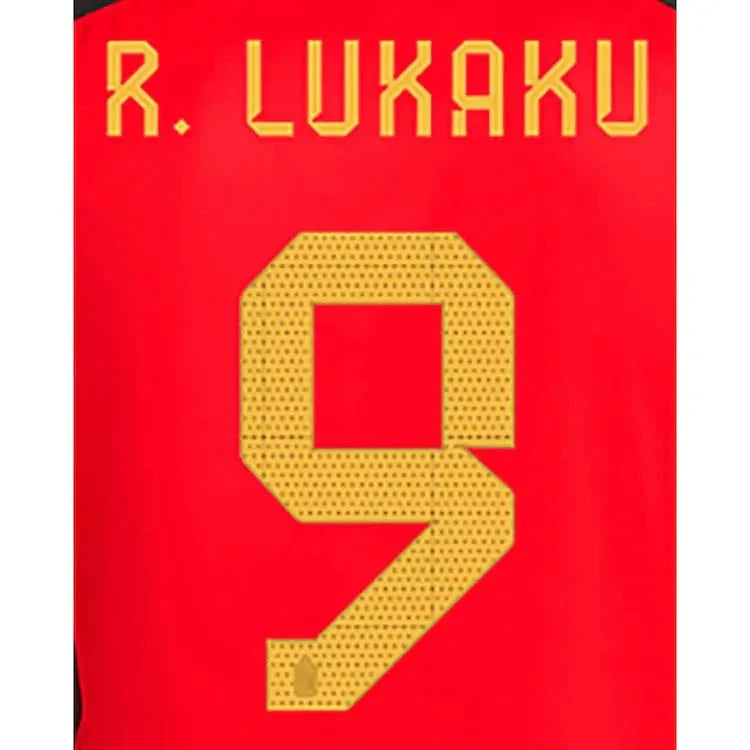 Belgium 2022-23 Home R. Lukaku Youth  #9 Jersey Name Set