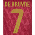 Belgium 2024/25 Home De Bruyne #7 Youth Jersey Name Set