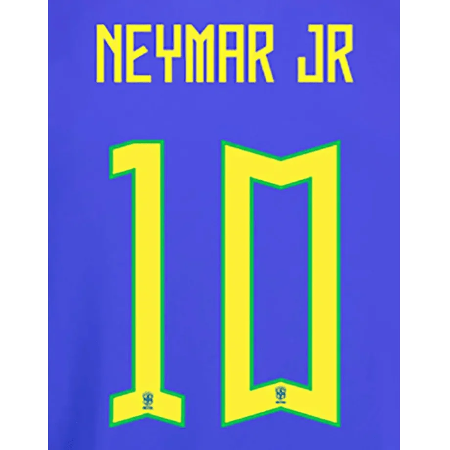 Brazil 2022-23 Away Neymar JR #10 Jersey Name Set