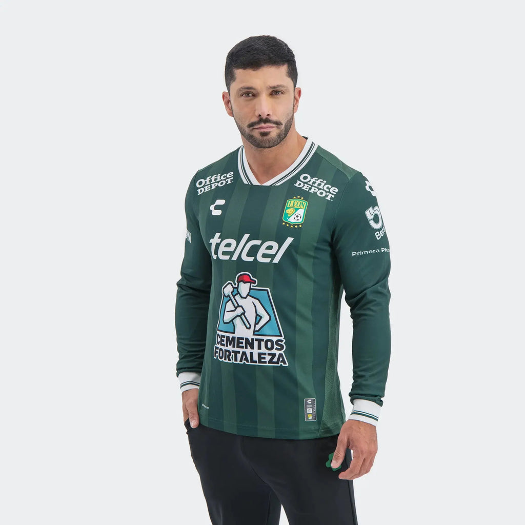 Charly 2025-26 Leon Men's Stadium Home Long-Sleeve Soccer Jersey