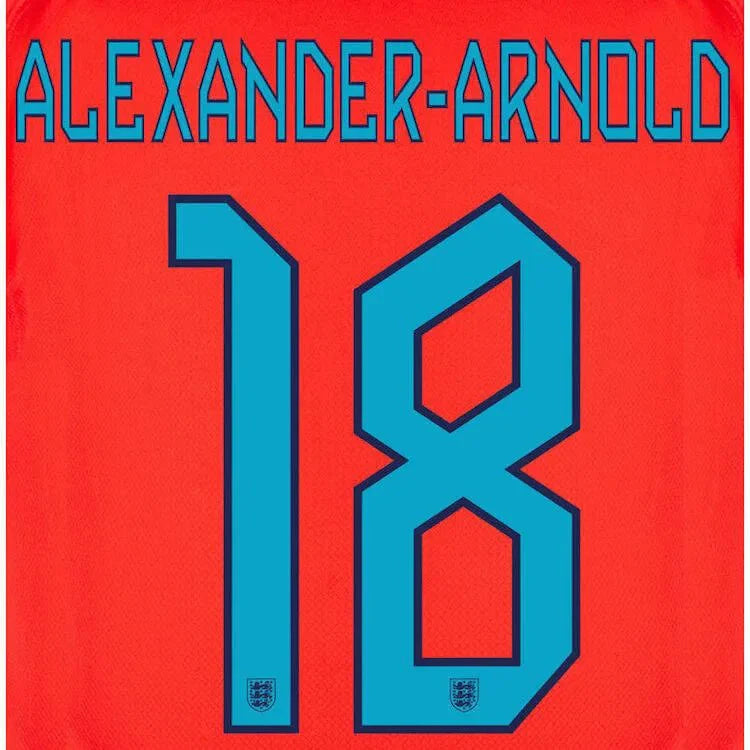 England 2022-23 Away Alexander-Arnold #18 Jersey Name Set