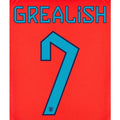 England 2022-23 Away Grealish #7 Jersey Name Set
