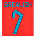 England 2022-23 Away Grealish #7 Youth Jersey Name Set