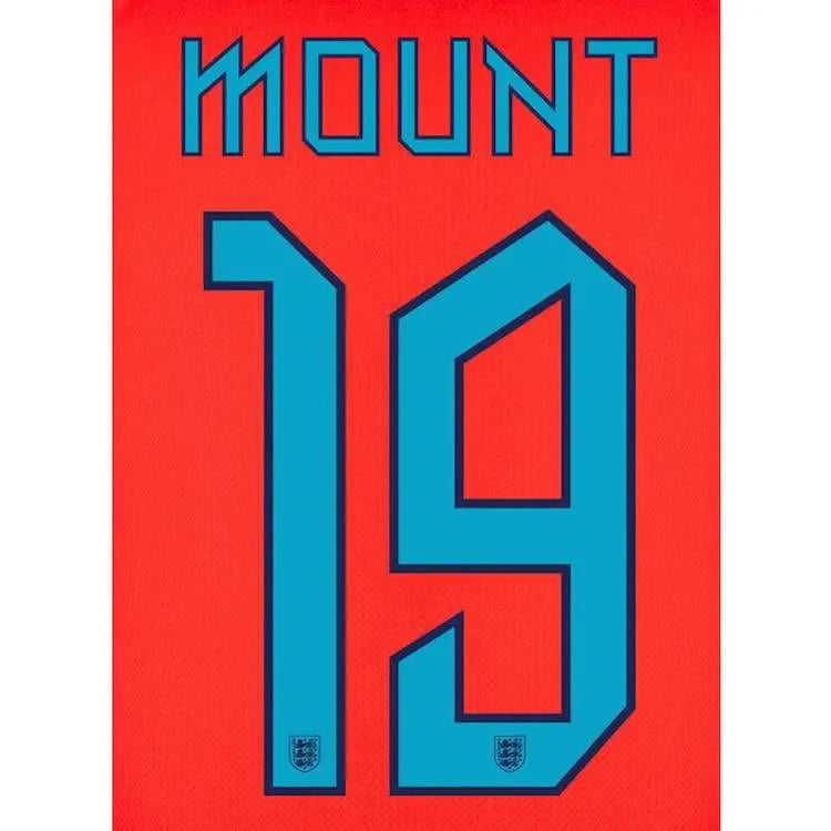 England 2022-23 Away Mount #19 Jersey Name Set