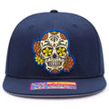 Fan Ink Collection Club America Day of the Dead Skull Snapback Hat -Navy-Yellow