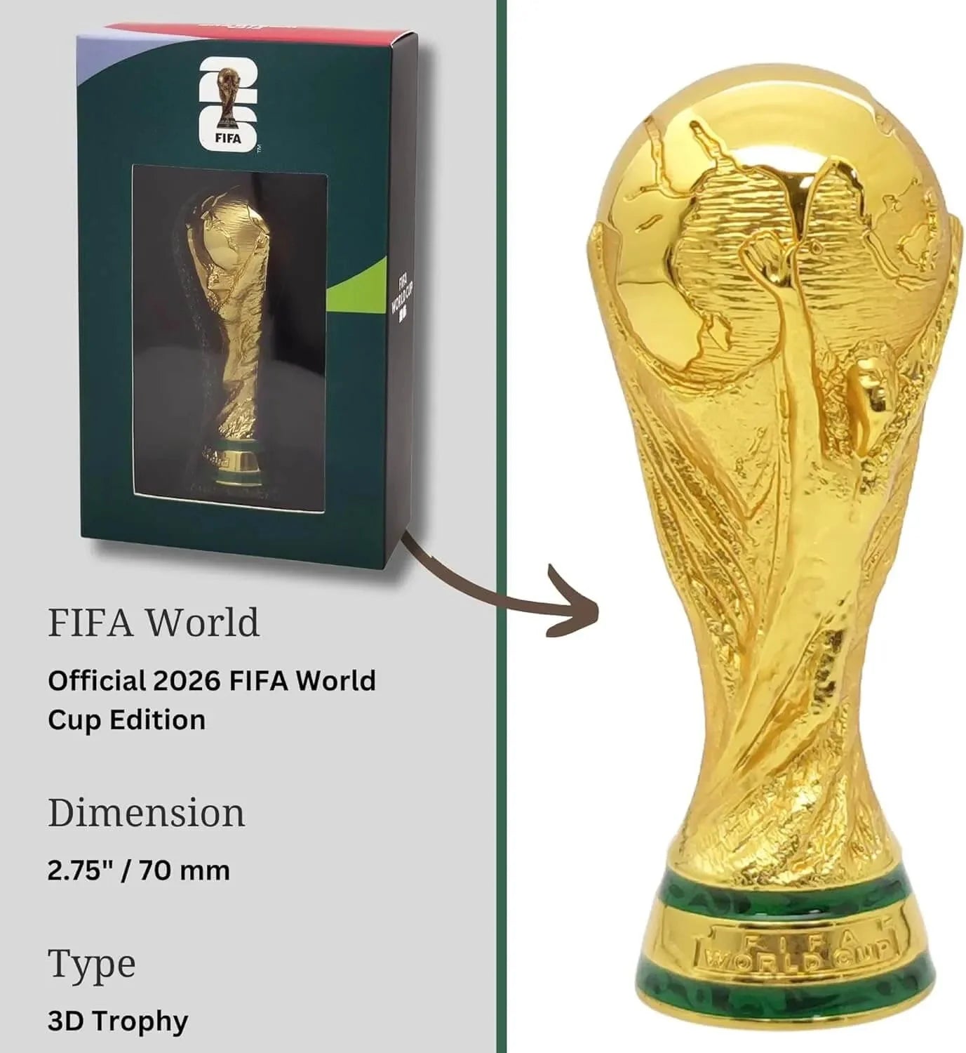 FIFA World Cup 3D 3-Inch Trophy Replica
