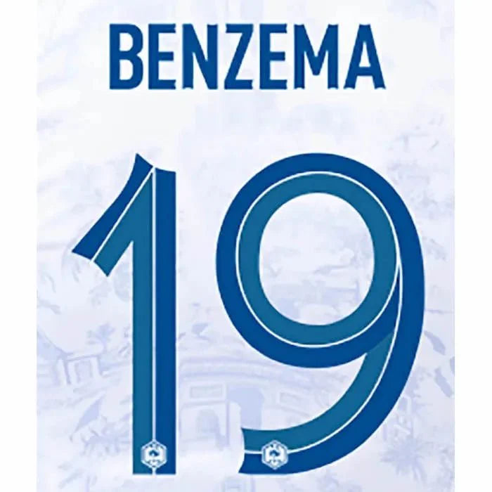 France 2022-23 Away Benzema #9 Jersey Name Set