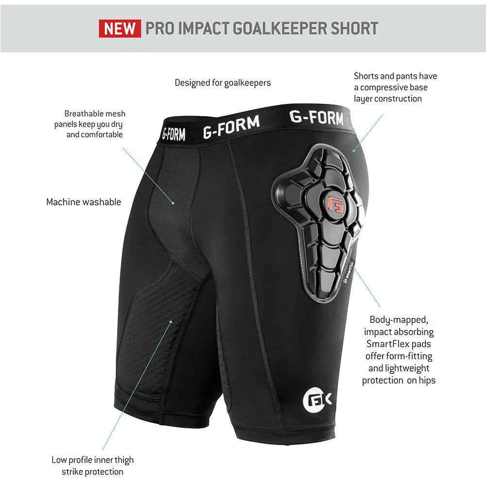 G-Form Goalkeeper Pro Impact Short - Black