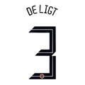Netherlands 2020/21 Home De Ligit #3 Jersey Name Set