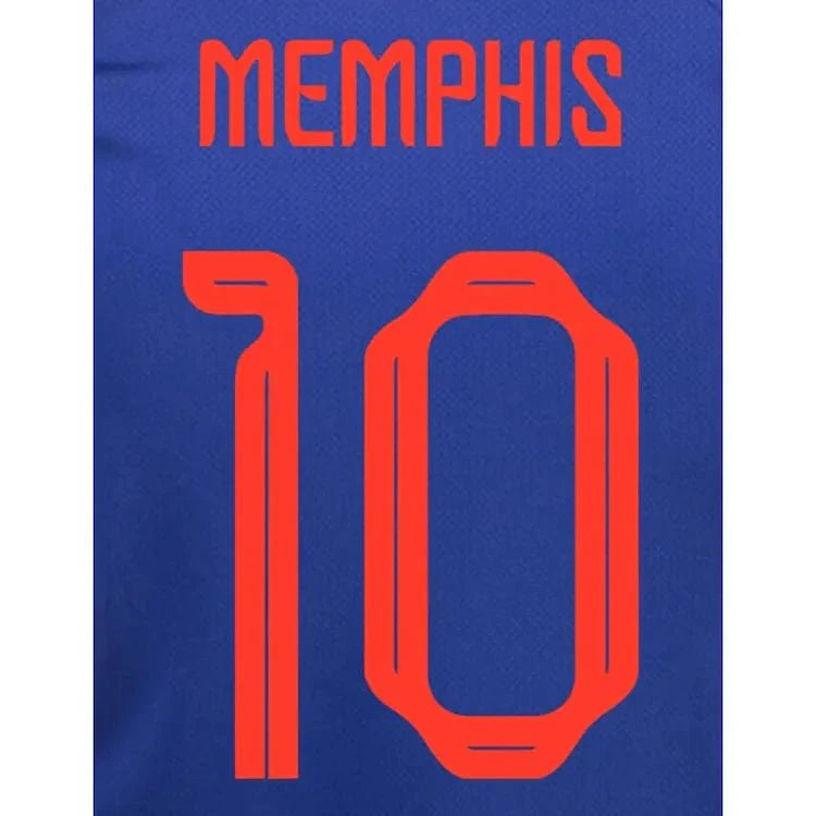 Netherlands 2022-23 Away Memphis #10 Jersey Name Set
