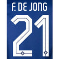 Netherlands 2024/25 Away F. De Jong #21 Jersey Name Set