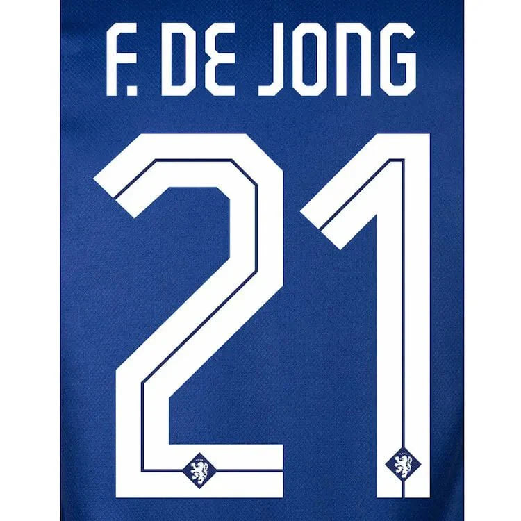 Netherlands 2024/25 Away F. De Jong #21 Jersey Name Set