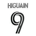 Inter Miami 2020/22 Home Higuain #9 Jersey Name Set