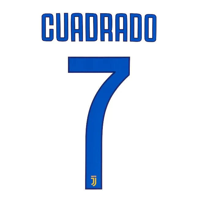 Juventus 2017/18 Home Cuadrado #7 Jersey Name Set